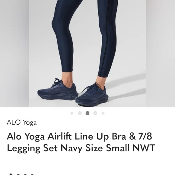 ALO AIRLIFT Navy Leggings and BRA SET XXS BRAND NEW!!!! - Picture 4 of 7